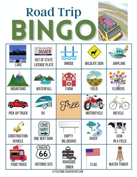 Road Trip Bingo Printable Free